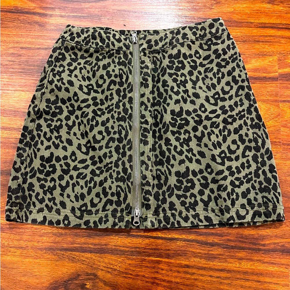 Altar’d State Leopard Print Skirt with Zipper
